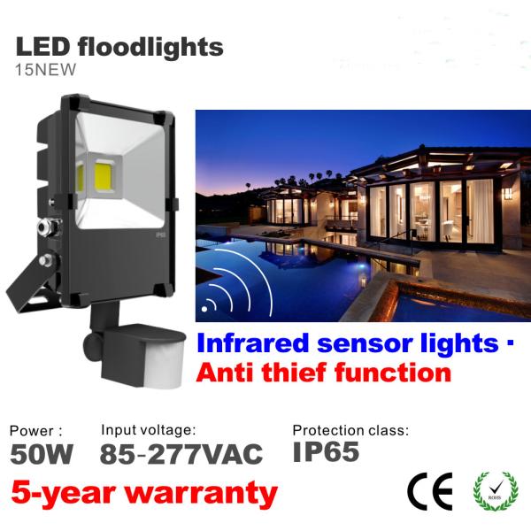 Buy cheap 50W LED Floodlight PIR Infrared induction Motion sensor High lumens Flooding Spotlight from wholesalers