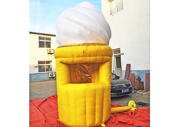 Buy cheap Yellow White Inflatable Shop Ice Cream Shape 4m Height Mobile Water Resistant from wholesalers