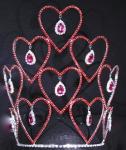 Buy cheap Valetines day crowns and tiaras red hearts crystal rhinestone crowns custom from wholesalers