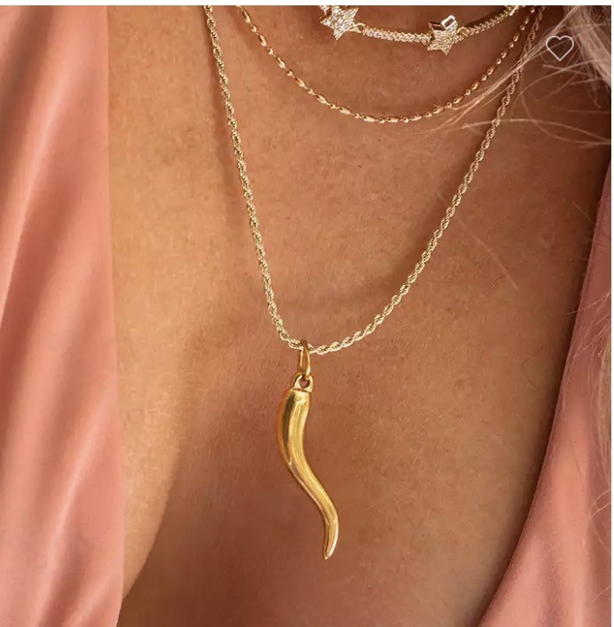 60CM Stainless Steel Designer Jewelry Long Pendant Gold Stacking Necklace