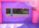 Purple And Pink Inflatable Bounce House / Blow Up Trampoline With Basketball
