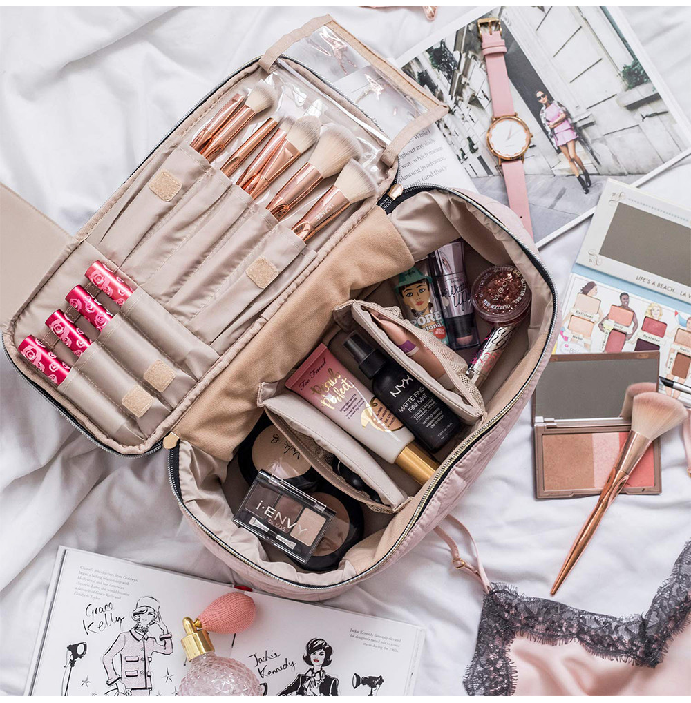 water resistant Velvet Make Up Travel Organizer For Women