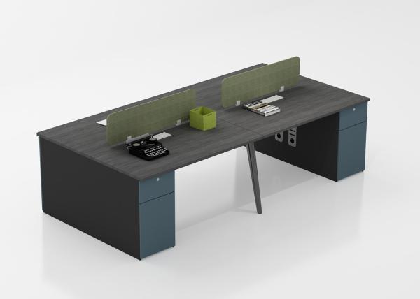Buy cheap 4 Person Modular Office Workstation Desk With Metal Leg And Wooden Cabinet from wholesalers