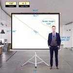 1.0 Gain Tripod Projection Screen 70"X70" Portable Cinema Simulation