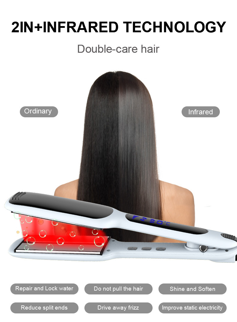 60W Ceramic Infrared Hair Straightener With LCD Screen Display