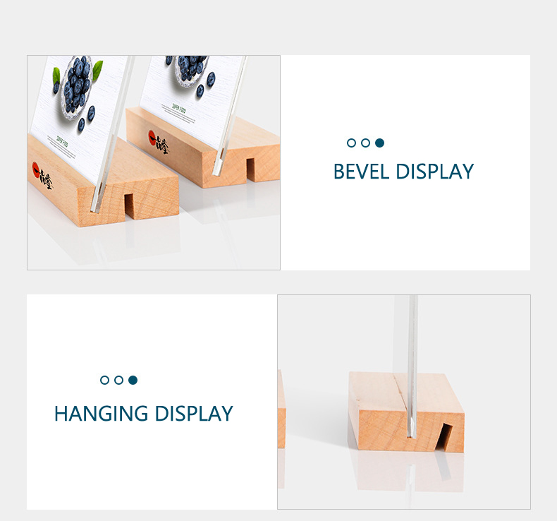 Customizable Desktop Acrylic Sign Holder Single Sided Mini Acrylic Table Stand