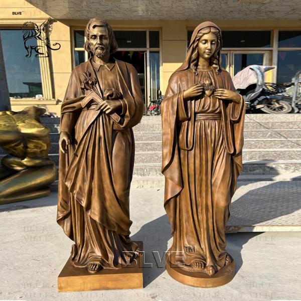 Bronze Virgin Mary St.joseph Statue Saint Brass Life Size Holy Family Sculpture