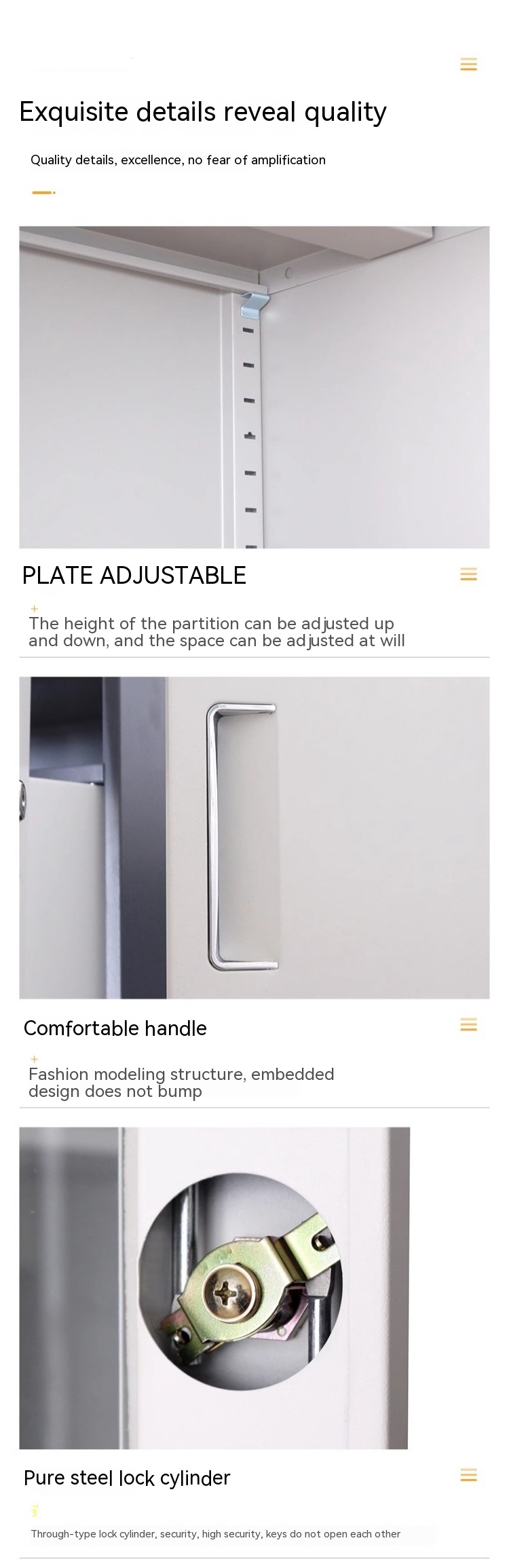 Balcony Storage Cabinet Under Desk Small Cabinet with 10 and 0.5-1.2mm Thickness