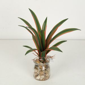 Buy cheap Mini Artificial Agave Bonsai With Glass Pot from wholesalers