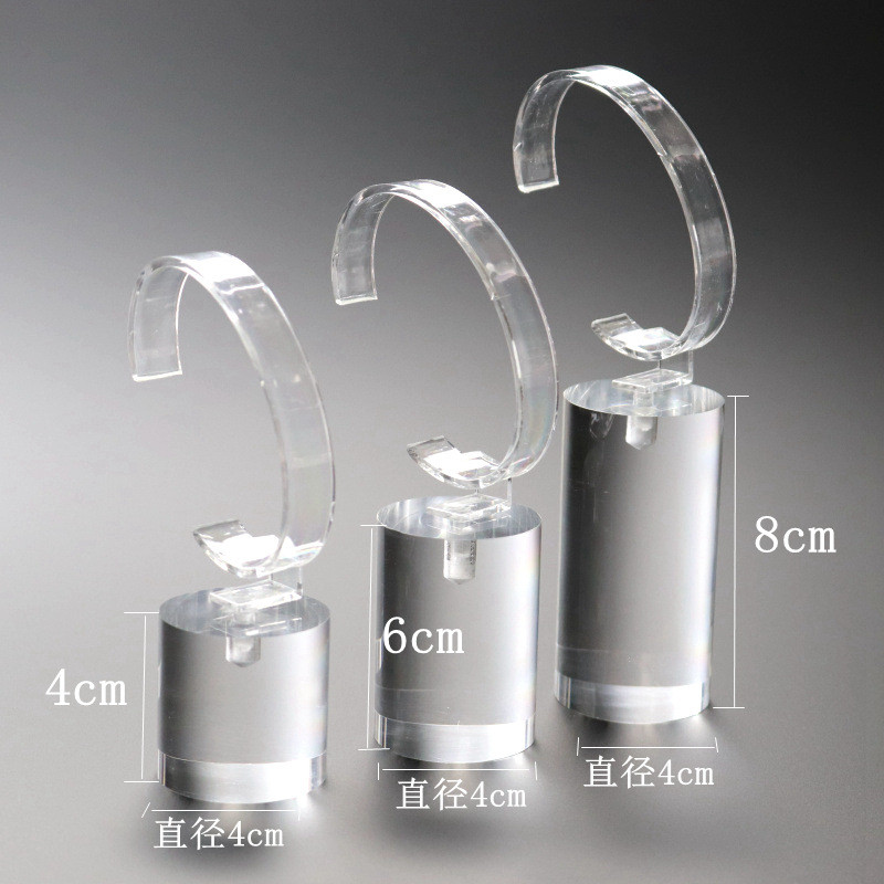 Wholesale Clear Round Acrylic Watch Display Stand for Smartwatches in Mall Showrooms and Desktop Use
