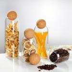 Round cork ball stopper ,cork lid for food storage glass bottle ,food container