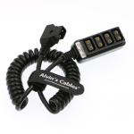Alvin's Cables D Tap Male to 4 Port D Tap Female Coiled Splitter Cable for Anton