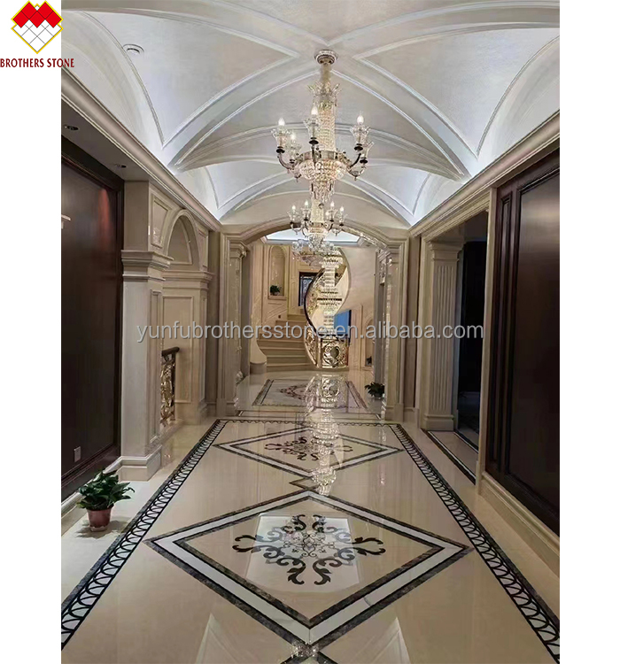 Customized Cut-To-Size Water Jet Marble Inlay Medallion for Modern Villa and Hotel
