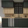 Buy cheap Modern Luxury Black Solid Wood Veneer Kitchen Cabinet For Villa House Building Project from wholesalers
