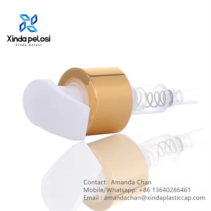 Luxury Metal Closure Shower Gel Body Wash Dispenser Pump For Plastic Bottle