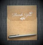 4 * 6 Inches Size Kraft Paper Card , Thank You Greeting Card With Matching