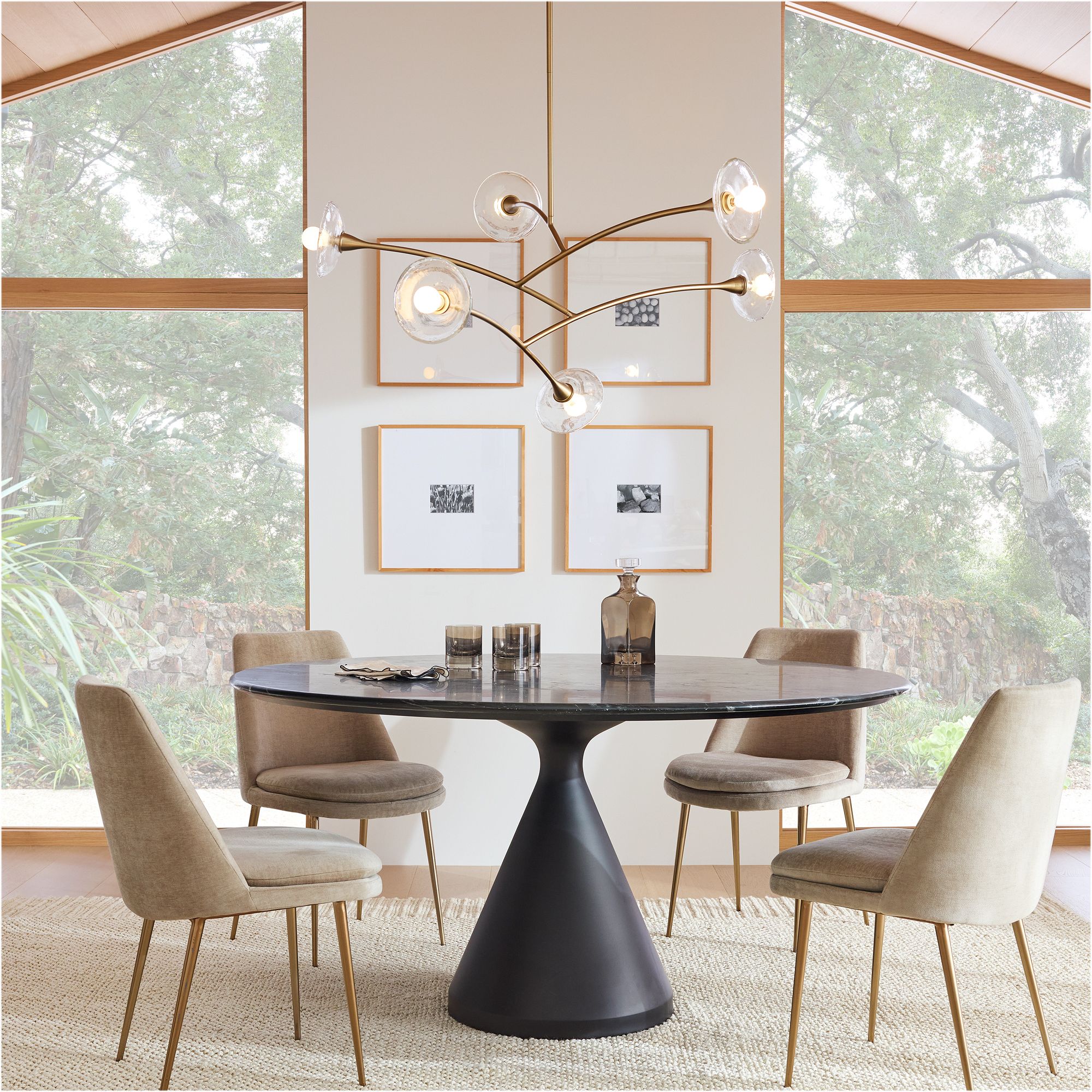 Marble Top Steel Gold Pedestal Tables For Coffee Living Room