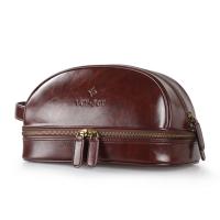 Buy cheap Luxury PU Leather Mens Toiletry Bag Khaki Black Brown Colors OEM/ODM Service product
