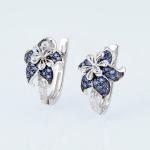 925 Sterling Silver Hoop Earrings Cubic Zirconia Flower Shape Hoop Earrings for