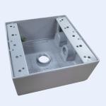 PVC Coated Waterproof Aluminum Junction Box Grey 4Holes 2-1/8" Deep