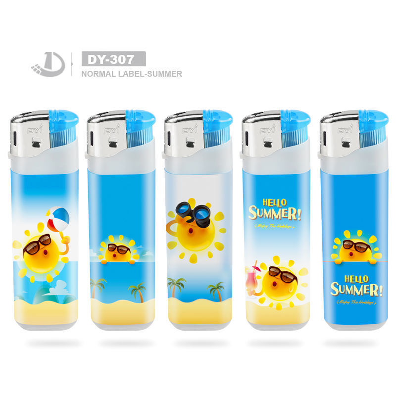 Dongyi High Quality Solid Color Windproof EUR Standard Cigarette Gas Lighter