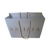 Buy cheap Printed Clothing Paper Shopping Bags With Gold Foil Hot Stamping Embossed Logo product
