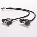 30cm Motherboard Internal 9pin Pitch 2.54mm to Dual Port USB 2.0 A Female Screw