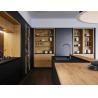 Buy cheap Custom Luxury Wood Grain MDF Moisture-Resistant Frameless Kitchen Cabinets Dubai Skyscraper Project Bulk Supplier Sink Apartment from wholesalers