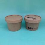 8oz Kraft Paper Disposable Ice Cream Cups Paper Ice Cream Tubs Eco Friendly