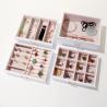 Buy cheap Square Luxury Pink Black Leather Jewelry Set/Ring/Earring/Necklace/Bracelet/Watch Storage Display Box from wholesalers