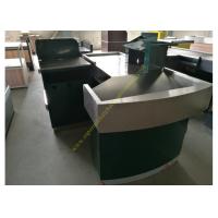 Buy cheap Stable Retail Metal Cashier Checkout Counter Dark Green Floor Standing product