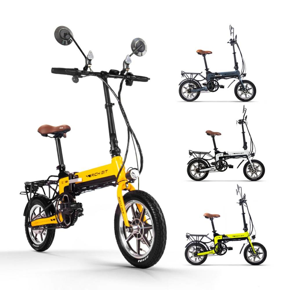 Riding Electric City Bicycle Small Electric Urban Bikes Adults 14 Inch Gray 10.2Ah