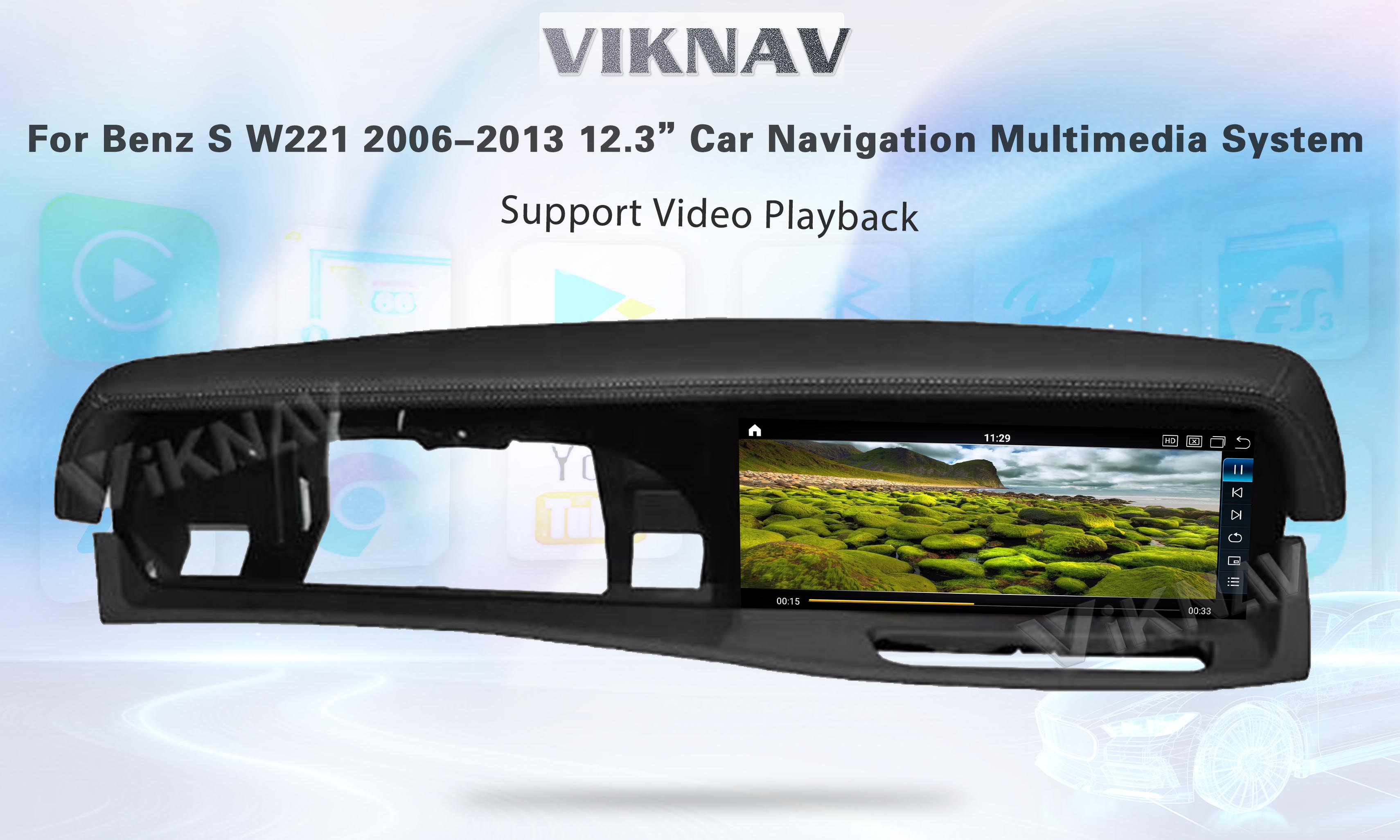 12.3 Inch Mercedes Android Screen Hear Unit Touch Screen For Benz S Class 2006-2013