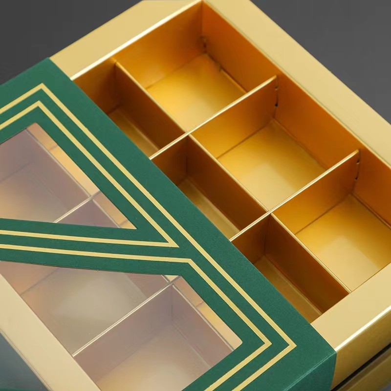Luxury Chocolate Food Packaging Box With Window CMYK/Pantone Printing 8 9 12 Grid Fold
