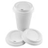 Buy cheap Biodegradable Eco Compostable Cup Cover Natural Sugarcane Bagasse Pulp 80mm White Paper Cup Lids from wholesalers
