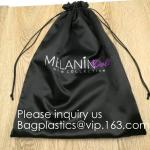 Large Black Satin Dust bag,Rose Gold Satin Drawstring Bag For Jewelry,Black