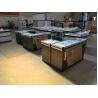 Buy cheap Stainless Steel Supermarket Cash Counter Table Wooden Grain Color from wholesalers