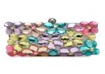 Beautiful Acrylic Flower Evening Clutch Bags Multi Coloured Embellished For Mini