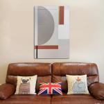 Hand Painted Colorful Textured Artwork Modern Geometric Oil Painting of Animal