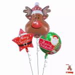 Wholesal New 2023 Christmas Hat Bell Gift Box Aluminum Film Balloon Merry