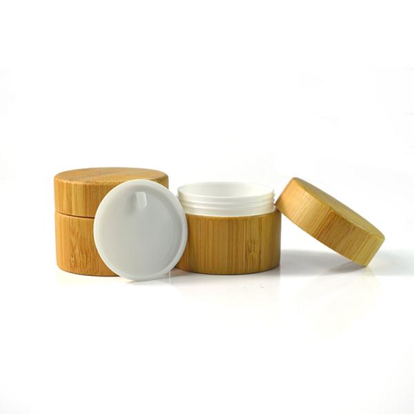 Buy cheap Clear 5G 15G Glass Cream Jars Cosmetic Packaging Frosted With Bamboo Lid from wholesalers