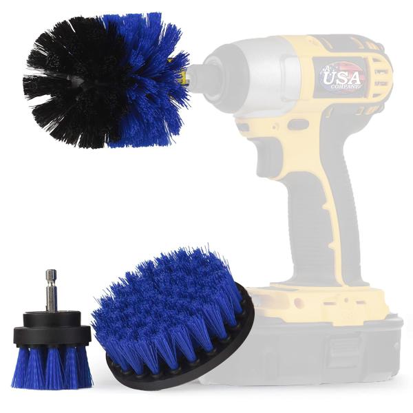 Buy cheap 3Pcs Blue Scrub Brush Drill Power For Bathroom Floor Cleaning from wholesalers