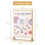 Gold Acrylic Picture Frame Event Signage Double-Sided Sign Holder For Weddings,