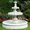 Buy cheap Marble Water Fountain 3 Tier White Round Fountain Hand Carved Outdoor Garden Decorative Custom from wholesalers