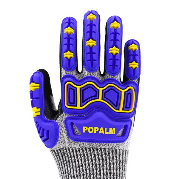 Buy cheap Breathable Oil Field Impact Gloves Non Slip Sandy Nitrile Palm Coated Gloves from wholesalers