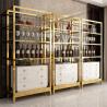 Buy cheap Kitchen Golden Stainless Steel Wine Cabinet Display Shelving Customized from wholesalers