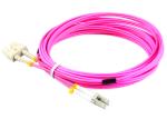 OM4 Fiber Optic Patch Cord 50 / 125 LSZH Jacket 3.0mm Purple For Test Equipment