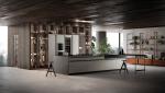 Customized Stylish Kitchen Cabinet Modern Glass Winecase With Bar Table