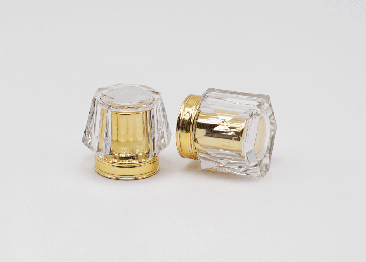 Non Spill Gold Aluminum Perfume Bottle Lid Textured Design With Concave Collar