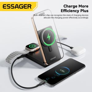 Buy cheap ESSAGER ES-D019 10000mah Wireless Magnetic Power Bank with TYPE-C Input Interface and ABS Aluminum Alloy from wholesalers